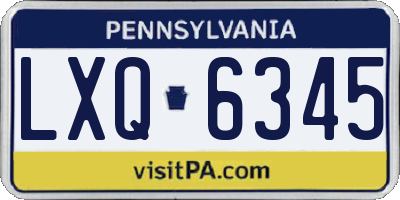 PA license plate LXQ6345