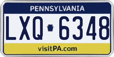 PA license plate LXQ6348