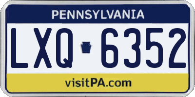 PA license plate LXQ6352