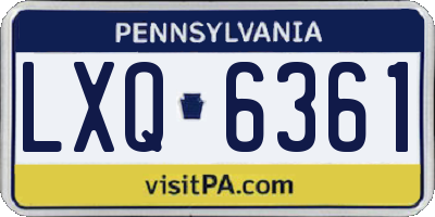 PA license plate LXQ6361