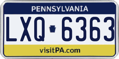 PA license plate LXQ6363