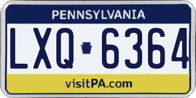 PA license plate LXQ6364