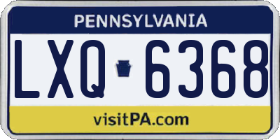PA license plate LXQ6368