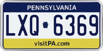 PA license plate LXQ6369