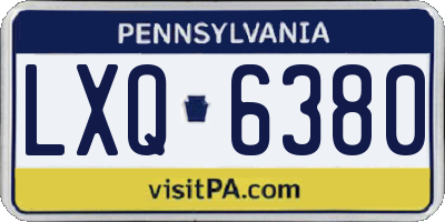 PA license plate LXQ6380
