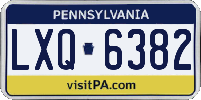PA license plate LXQ6382