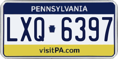 PA license plate LXQ6397