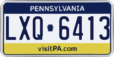 PA license plate LXQ6413