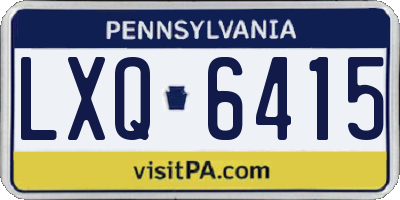 PA license plate LXQ6415