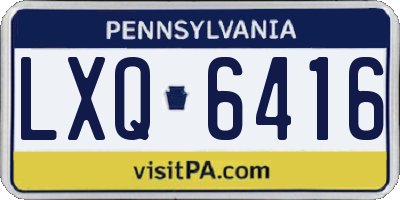 PA license plate LXQ6416