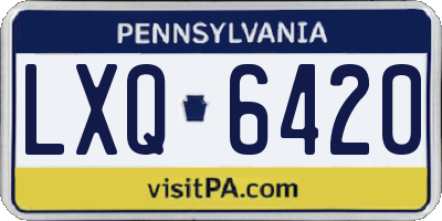 PA license plate LXQ6420