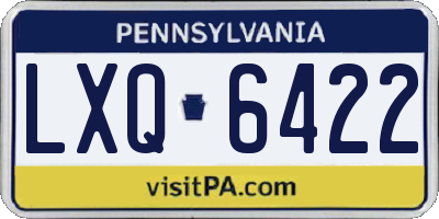 PA license plate LXQ6422