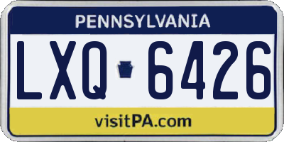 PA license plate LXQ6426