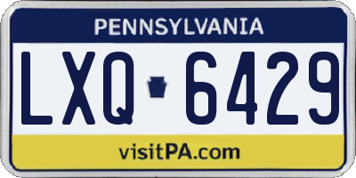 PA license plate LXQ6429