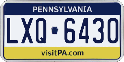 PA license plate LXQ6430