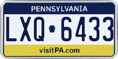 PA license plate LXQ6433