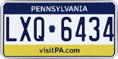 PA license plate LXQ6434