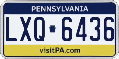 PA license plate LXQ6436
