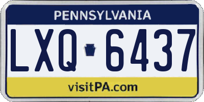 PA license plate LXQ6437