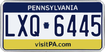 PA license plate LXQ6445