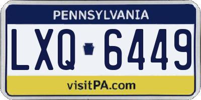 PA license plate LXQ6449