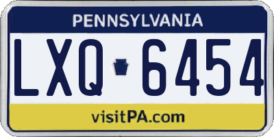 PA license plate LXQ6454