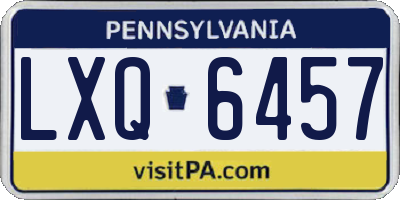 PA license plate LXQ6457