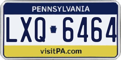 PA license plate LXQ6464