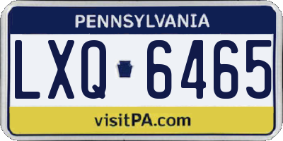 PA license plate LXQ6465