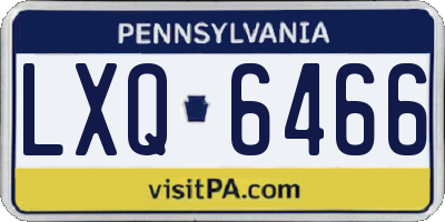 PA license plate LXQ6466