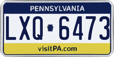 PA license plate LXQ6473