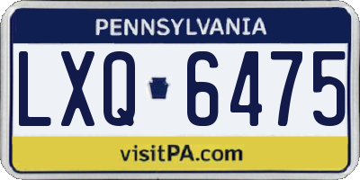 PA license plate LXQ6475