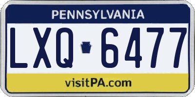 PA license plate LXQ6477