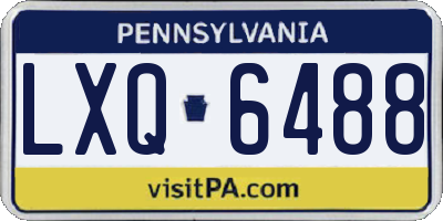 PA license plate LXQ6488