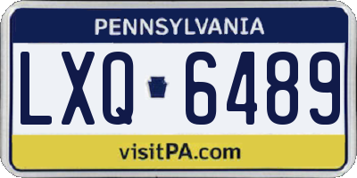 PA license plate LXQ6489