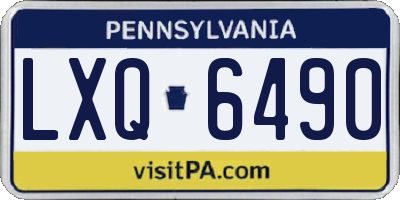 PA license plate LXQ6490