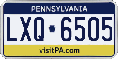 PA license plate LXQ6505