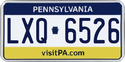 PA license plate LXQ6526