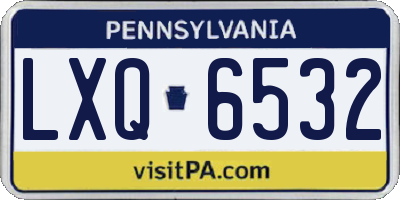 PA license plate LXQ6532