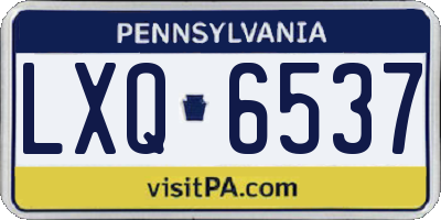 PA license plate LXQ6537