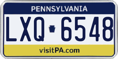 PA license plate LXQ6548