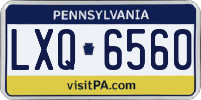 PA license plate LXQ6560