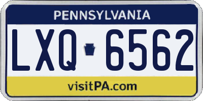 PA license plate LXQ6562
