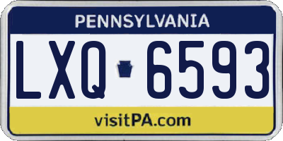PA license plate LXQ6593