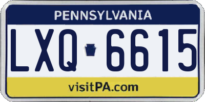 PA license plate LXQ6615