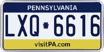 PA license plate LXQ6616