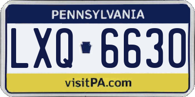 PA license plate LXQ6630
