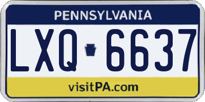 PA license plate LXQ6637