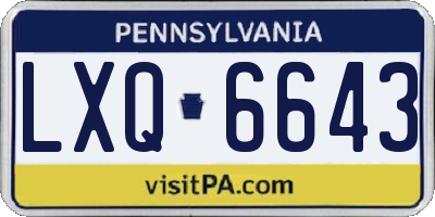 PA license plate LXQ6643