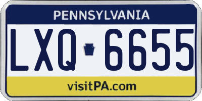 PA license plate LXQ6655